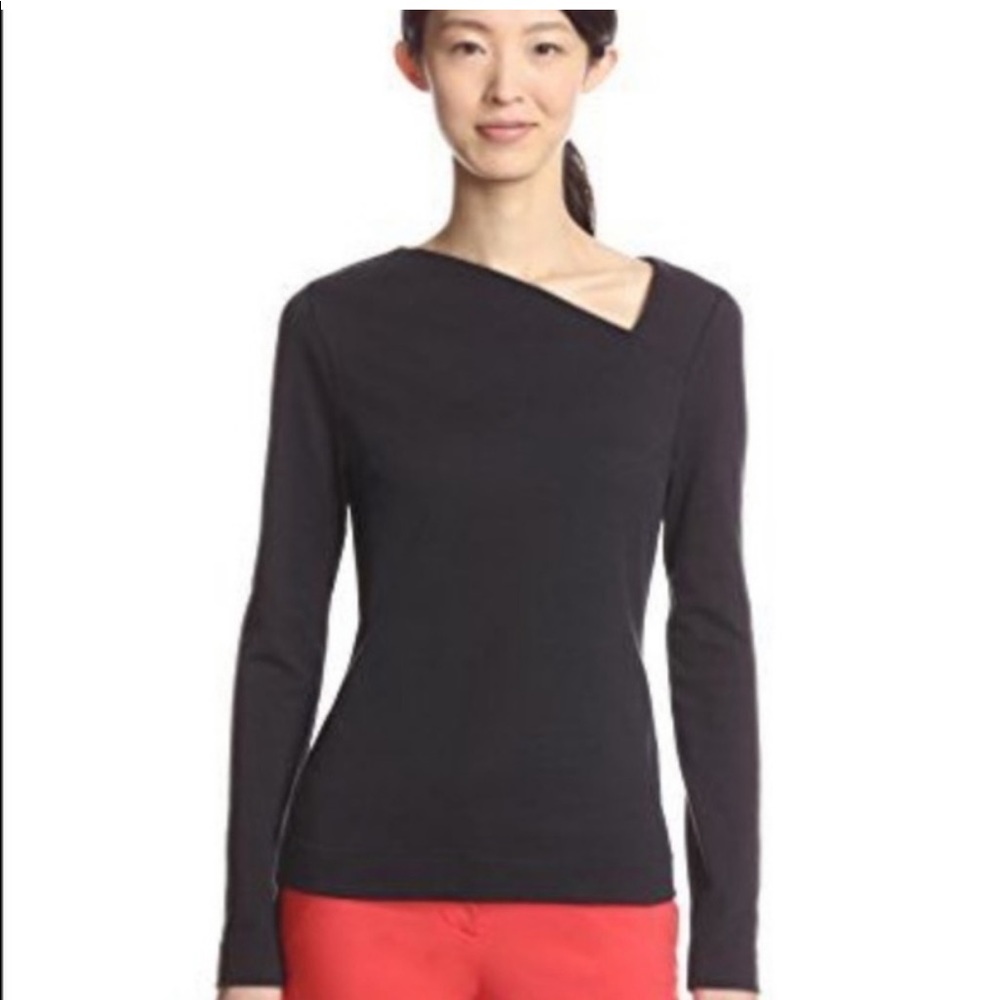 Kate spade Saturday slant neck black shirt XL